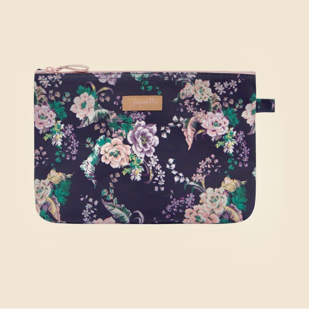 Papinelle Floral Cosmetic Bag Navy Blue and Light Pink 
NWT